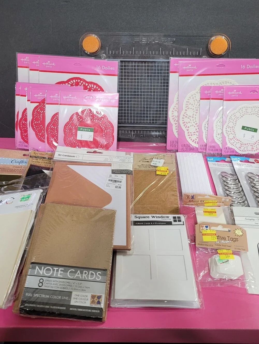 Bundle Assorted Craft Supplies Doiles Tags Cards Lot 29 Items (1637)